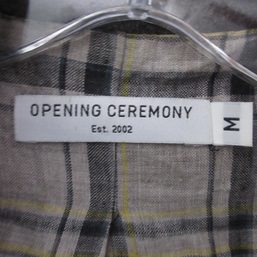 Opening Ceremony Jacket Women Gray‎ Moto Biker Plaid Lining Cropped Indie USA - Picture 3 of 11